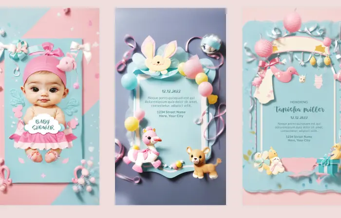 Cute 3D Baby Shower Announcement Instagram Story